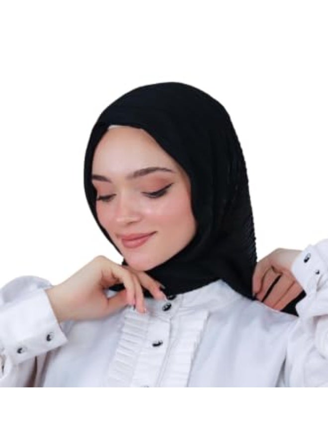 إيشارب حريمي شيفون بليسيه خامة ناعمة وخفيفة مقاس 90 × 90 سم مناسب للمحجبات متوفر بجميع الألوان العصرية