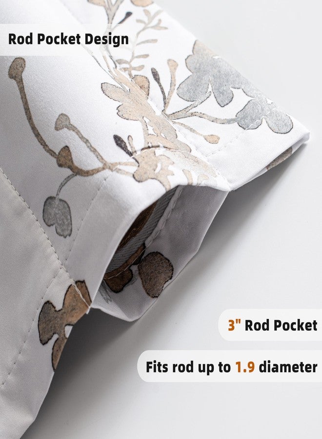 DriftAway Watercolor Floral Botanical Lined Thermal Insulated Window Curtain Valance Rod Pocket 52 Inch by 18 Inch Plus 2 Inch Header Beige 1 Pack - Image 3