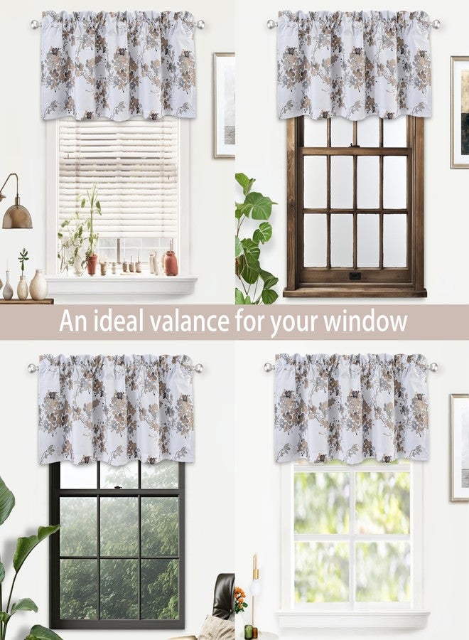 DriftAway Watercolor Floral Botanical Lined Thermal Insulated Window Curtain Valance Rod Pocket 52 Inch by 18 Inch Plus 2 Inch Header Beige 1 Pack - Image 5