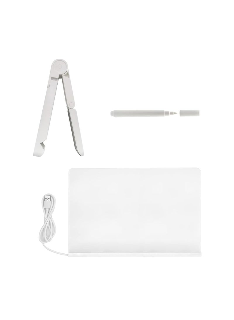 general Acrylic LED whiteboard with stand and marker, LED whiteboard for reminders and messages, suitable for offices and homes（30*20cm）  - Image 1