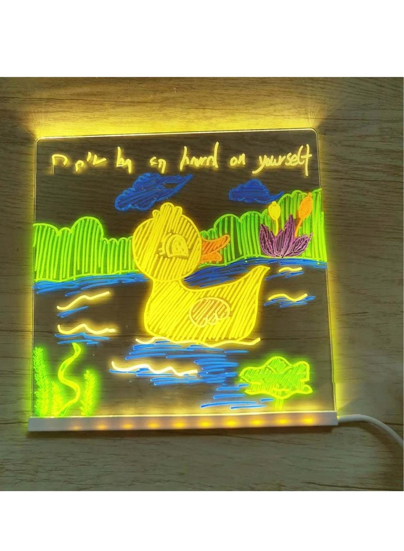 general Acrylic LED whiteboard with stand and marker, LED whiteboard for reminders and messages, suitable for offices and homes（30*20cm）  - Image 5