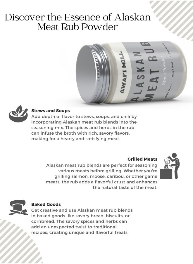 Awafi Mill ALASKAN Meat Rub | Blend of Kosher Salt, Black Pepper and Garlic  - Image 3
