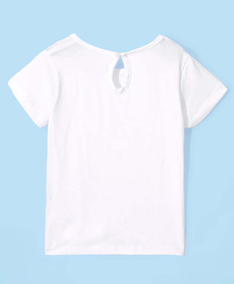 babyhug Babyhug Embroidered Denim Frock with Short Sleeves Inner Tee - Blue