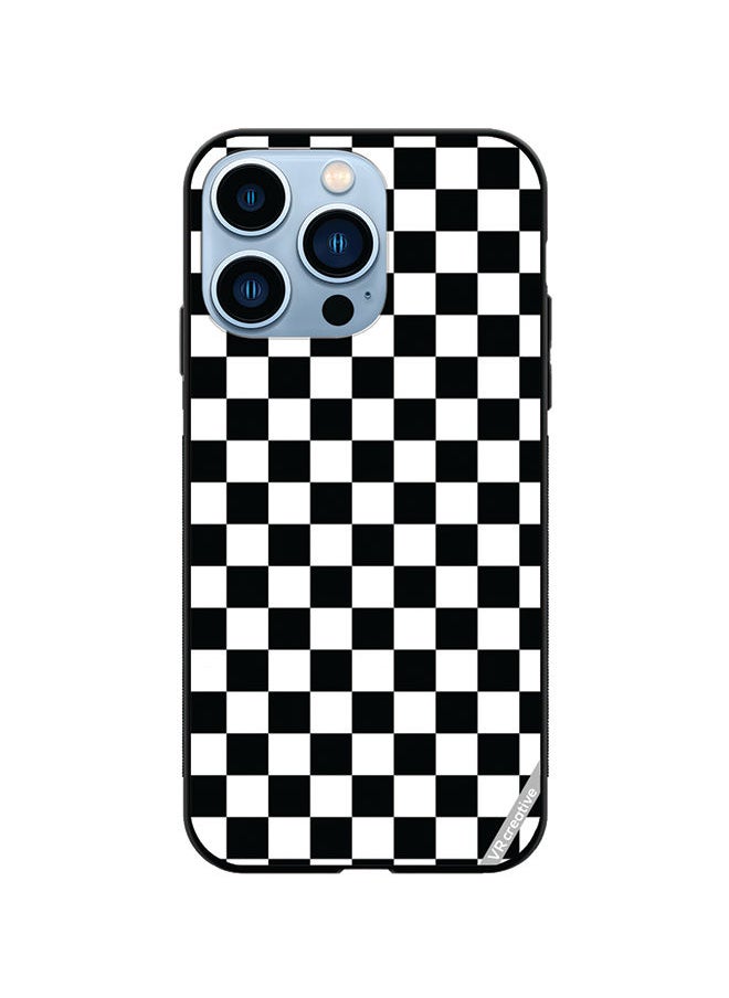 VR CREATIVE Protective Case Cover For Apple iPhone 13 Pro Black And White Box Design Multicolour  - Image 1