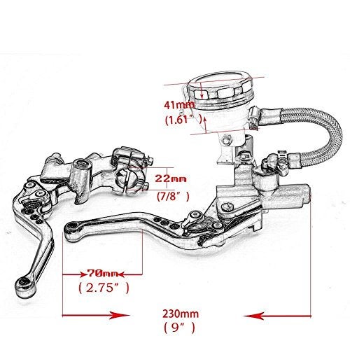 Alpha Rider 7/8" CNC Brake Clutch Master Cylinder Lever Fluid Reservoir Fit For Motorcycle Yamaha YZF R1 R6 1999-2015 R6S 2006-2009 FJR1300 2004-2005 WR450F 2009 - Image 2