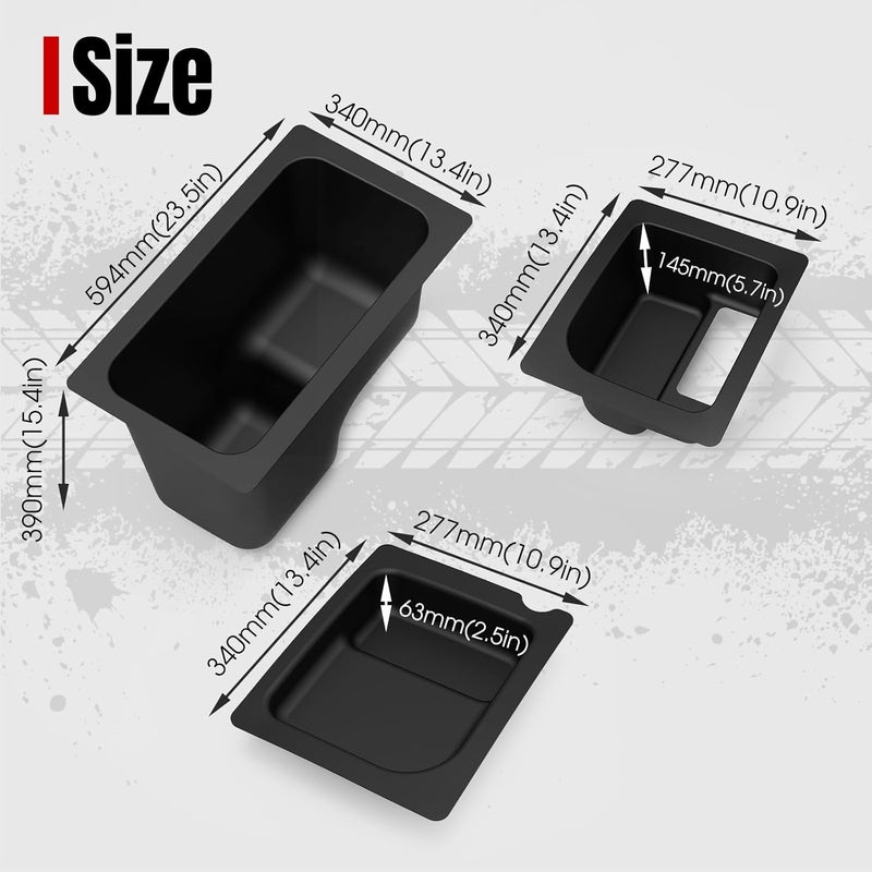 A & UTV PRO Bin Set Under Seat Storage Box for 2015-2021 Polaris Ranger 500/570 Mid-Size Accessories Tool Box Organizer Fits 50 inch Wide, 3PCS - Image 4