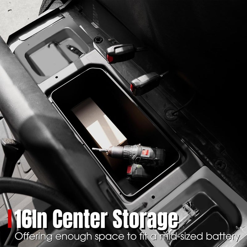 A & UTV PRO Bin Set Under Seat Storage Box for 2015-2021 Polaris Ranger 500/570 Mid-Size Accessories Tool Box Organizer Fits 50 inch Wide, 3PCS - Image 2