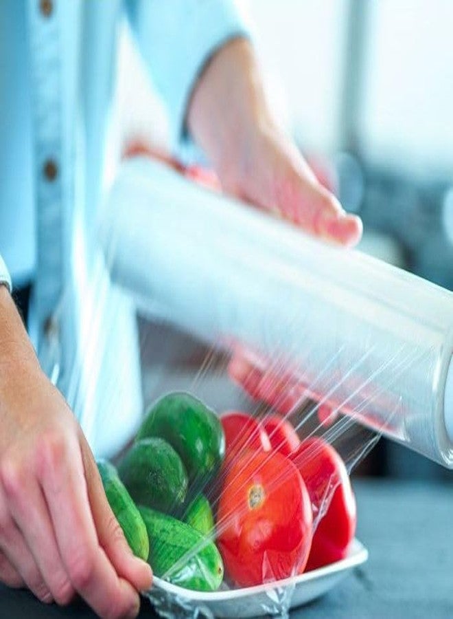 FRESHMETZ لفة غلاف بلاستيكي لاصق 2.2 كجم (600 متر) | غلاف طعام شفاف خالٍ من مادة BPA | غلاف بلاستيكي صناعي للمطابخ بسماكة 10 ميكرون | غير لاصق، آمن للاستخدام في الميكروويف | عبوة كبيرة للتموين - Image 4