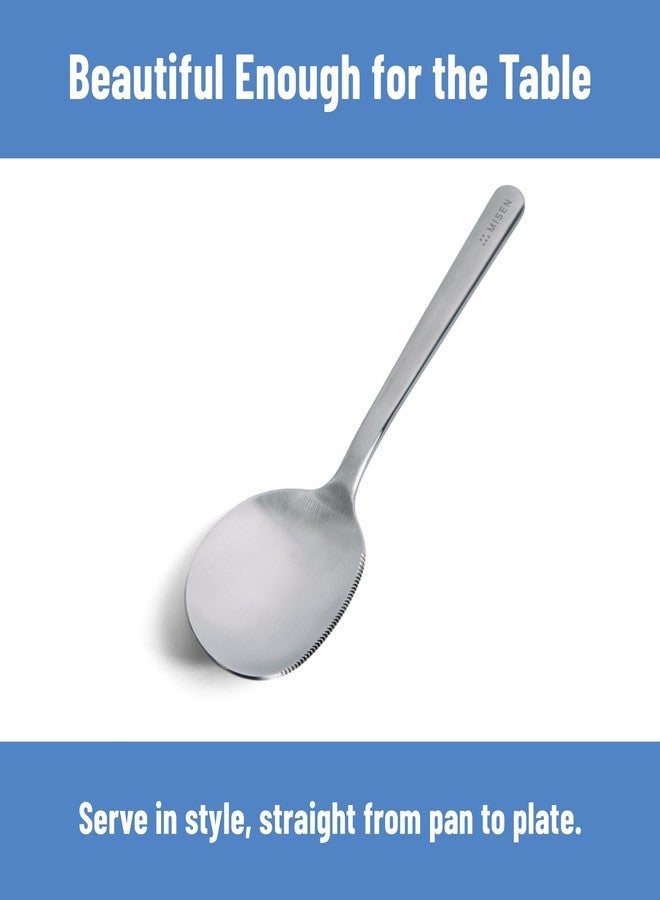 Misen Serrated Chef Spoon - Stainless Steel Multipurpose Cooking Spoon with Cutting Edge for Slicing Avocados Scooping Casseroles Breaking Ground Meat and Serving at the Table - Image 3