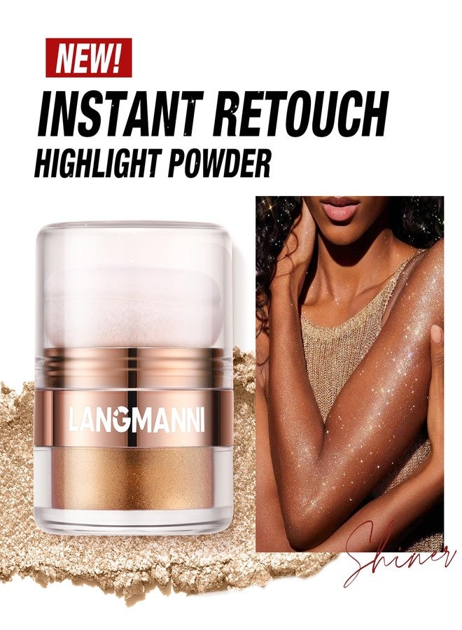 AKARY Shimmer Powder Highlighter, Golden Face Body Glow Pearl Illuminator, Intensely Pigmented for High Impact Dewy Finish (02#Golden) - Image 5