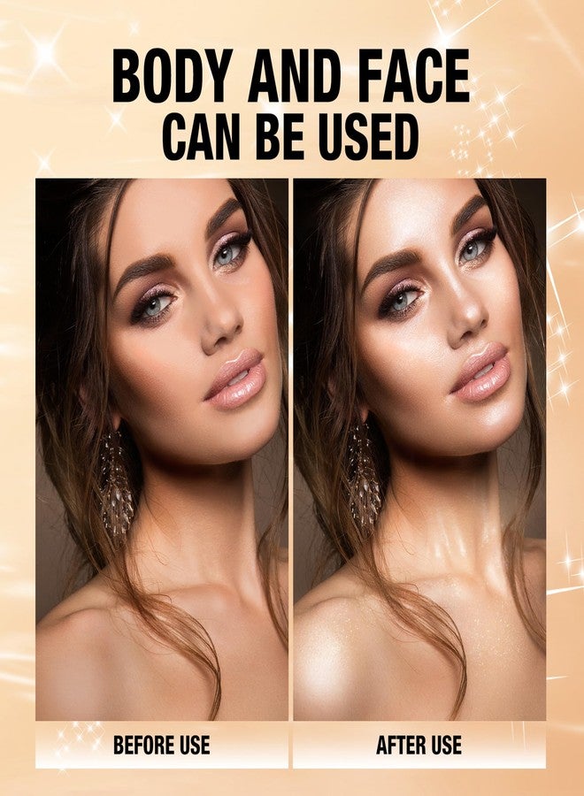 AKARY Shimmer Powder Highlighter, Golden Face Body Glow Pearl Illuminator, Intensely Pigmented for High Impact Dewy Finish (02#Golden) - Image 2