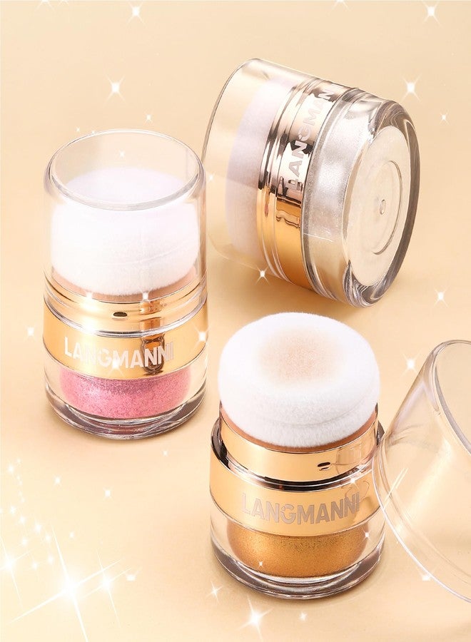 AKARY Shimmer Powder Highlighter, Golden Face Body Glow Pearl Illuminator, Intensely Pigmented for High Impact Dewy Finish (02#Golden) - Image 4