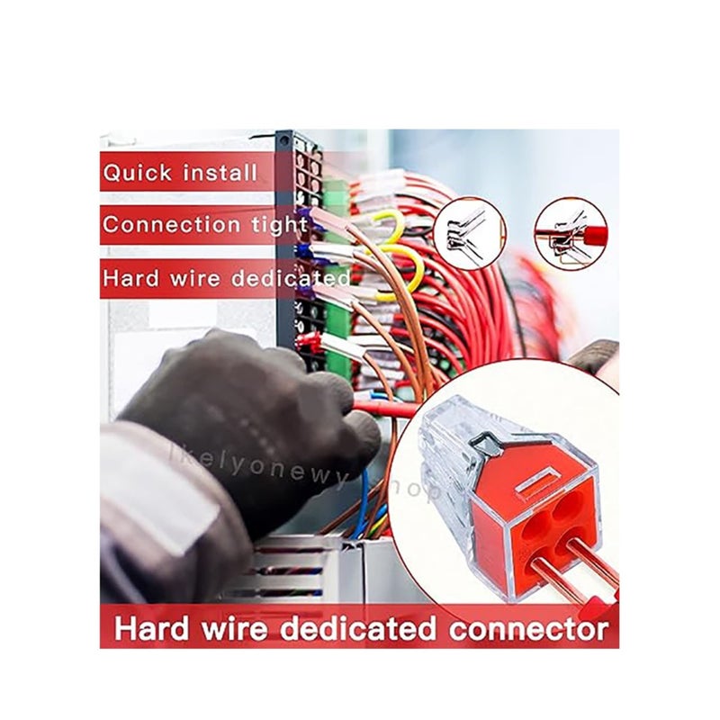 Barakah Push in Wire Connectors Quick Connect Electrical 2-Port 50 Pcs + 4-Port 50 Pcs Pushin Small Wire Nuts Assortment Wiring Connecters - Image 2