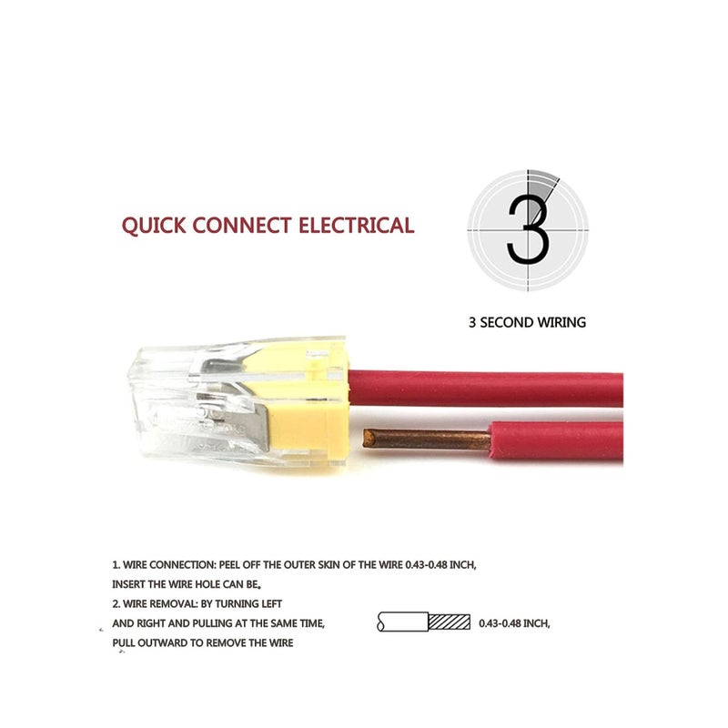Barakah Push in Wire Connectors Quick Connect Electrical 2-Port 50 Pcs + 4-Port 50 Pcs Pushin Small Wire Nuts Assortment Wiring Connecters - Image 4