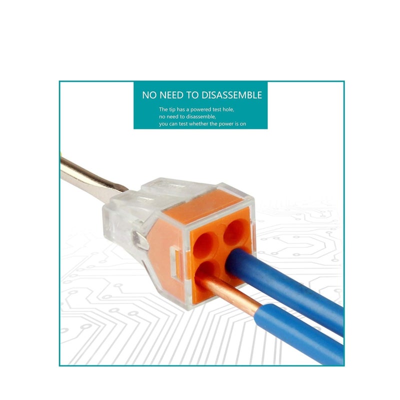 Barakah Push in Wire Connectors Quick Connect Electrical 2-Port 50 Pcs + 4-Port 50 Pcs Pushin Small Wire Nuts Assortment Wiring Connecters - Image 5