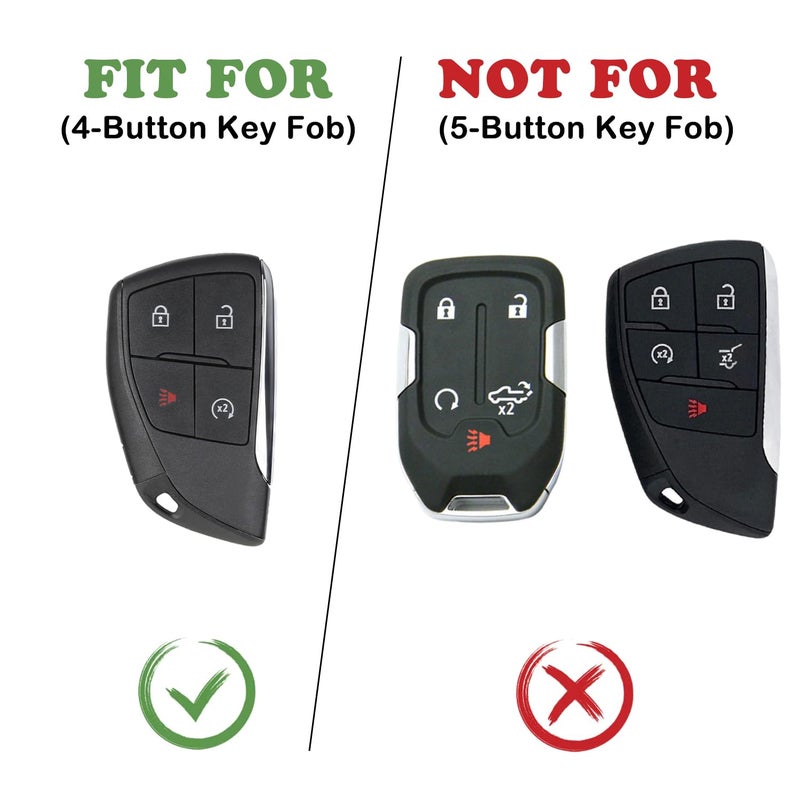 TANDRIVE 4-Button Key Fob Cover for 2023-2025 2026 Chevy Colorado Equinox Silverado GMC Canyon Sierra 2025 Honda Prologue, Silicone, 2-Pack, Black - Image 2