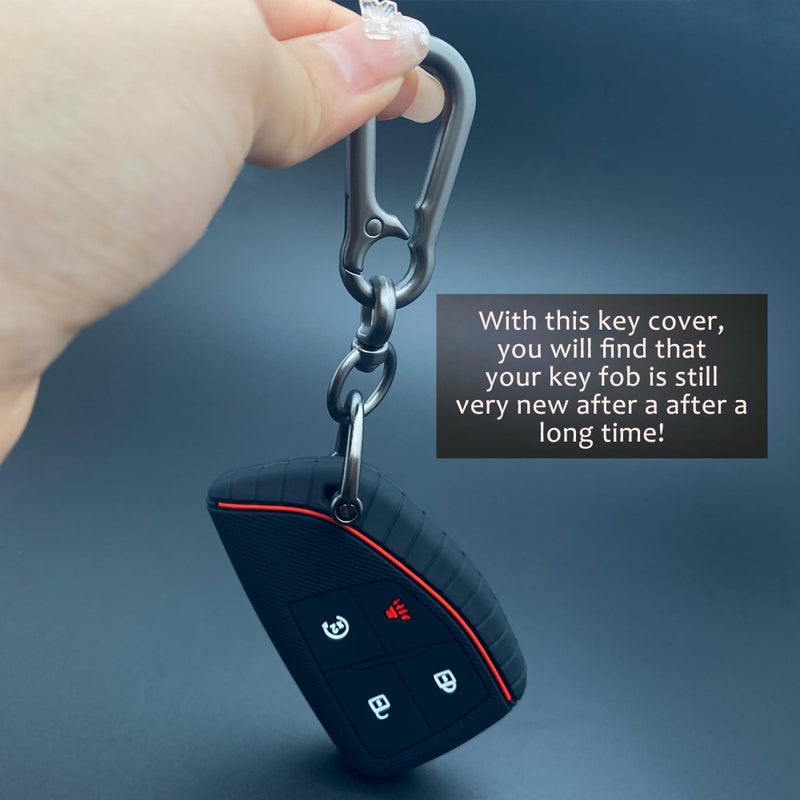 TANDRIVE 4-Button Key Fob Cover for 2023-2025 2026 Chevy Colorado Equinox Silverado GMC Canyon Sierra 2025 Honda Prologue, Silicone, 2-Pack, Black - Image 5
