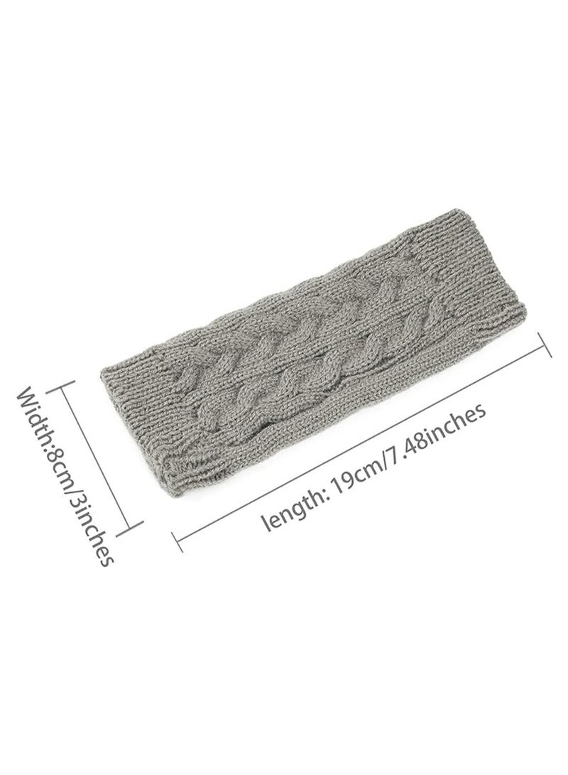 SYOSI A Pairs of Winter Knit Gloves,Half Finger Gloves for Women Men,Knit Gloves Winter Stretchy Gloves for Winter Outdoor Sports,Half Finger Knit Winter Mittens Thick Wool Liner for Driving Cycling  - Image 2