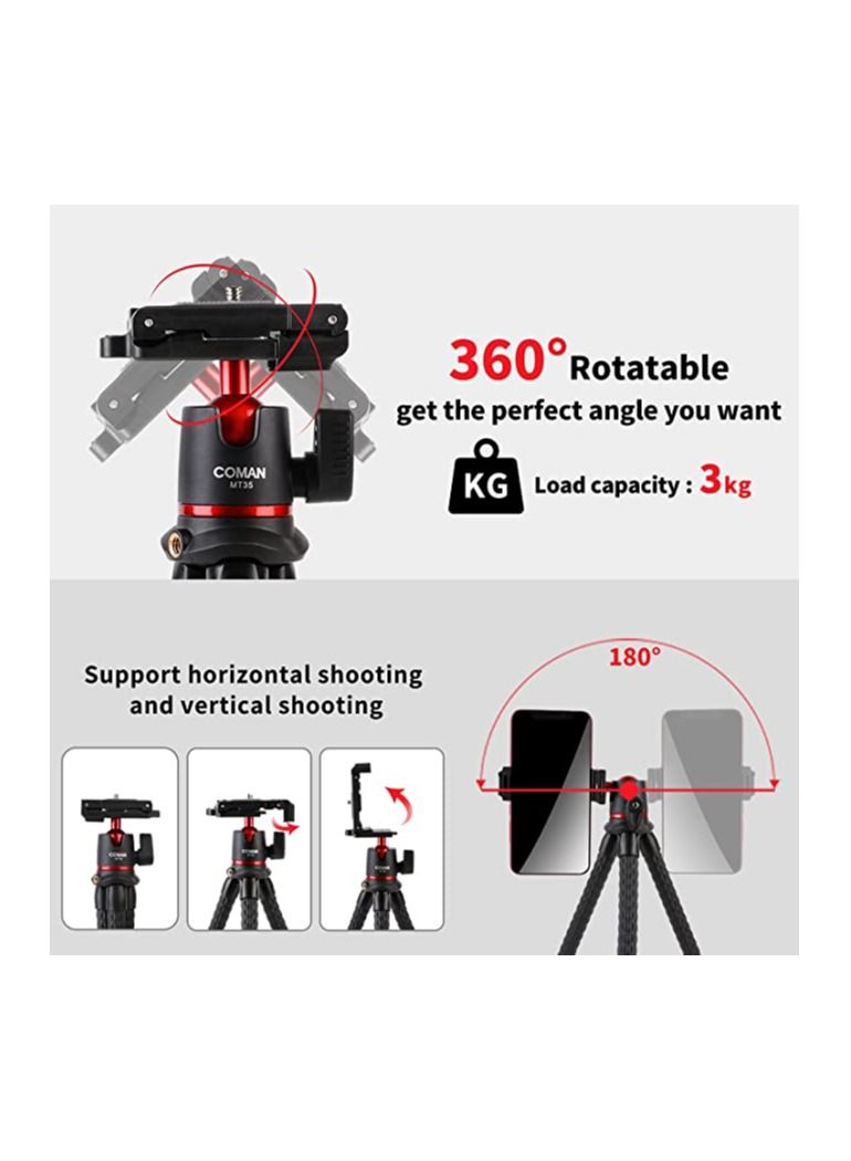 COMAN COMAN Mini flexible Octopus Tripod flexible with clip Adapter for mobile - Image 3
