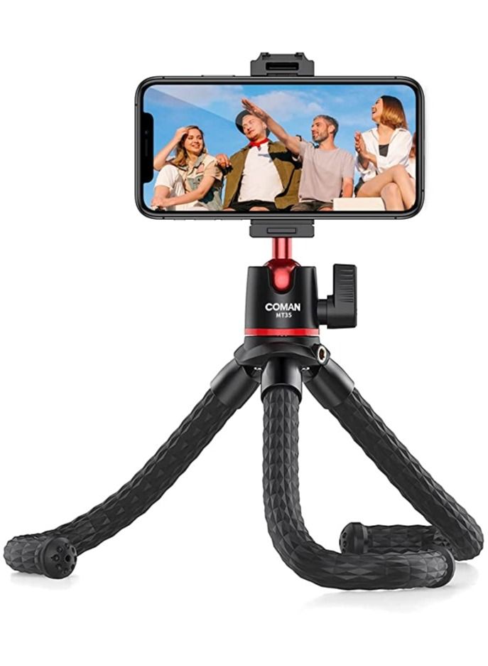 COMAN COMAN Mini flexible Octopus Tripod flexible with clip Adapter for mobile - Image 1