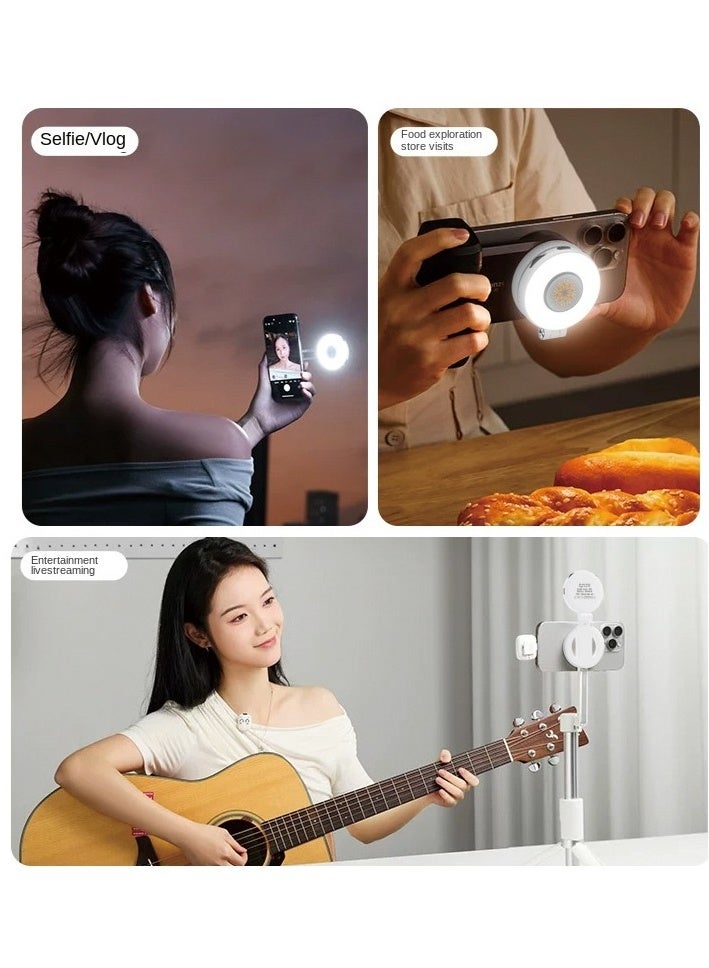 New W50 Mobile Phone Magnetic Fill Light, Portable Handheld Lighting Tool for Horizontal and Vertical Shooting, Stable and Adjustable Brightness, RGB white - Image 3