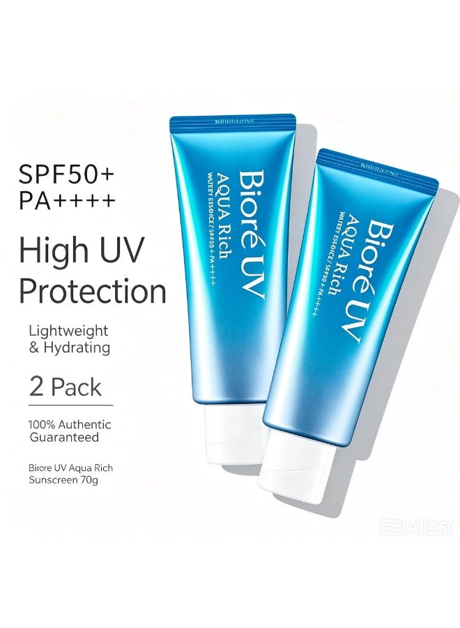 Biore Bioré Sarasara UV Aqua Rich Watery Essence Sunscreen SPF50+ PA+++ - 70g, Pack of 2 - Image 2