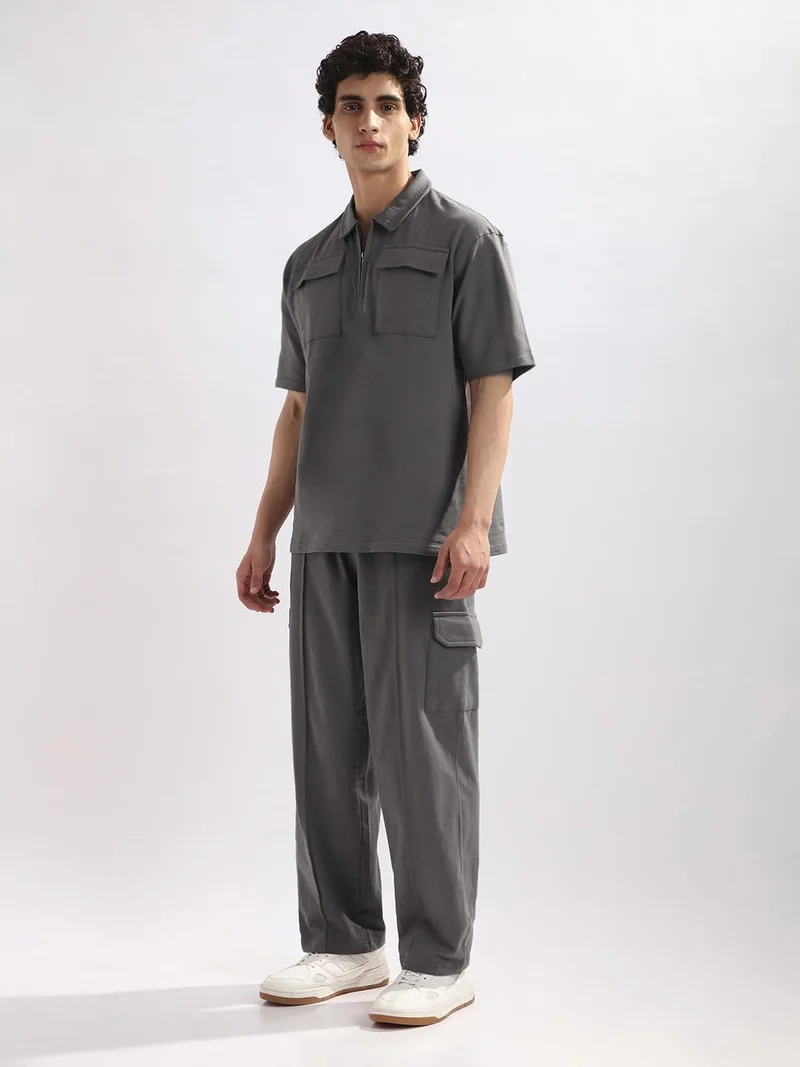 NOBERO  Men Solid Co-ord Set in Grey for Men | Best Price UAE