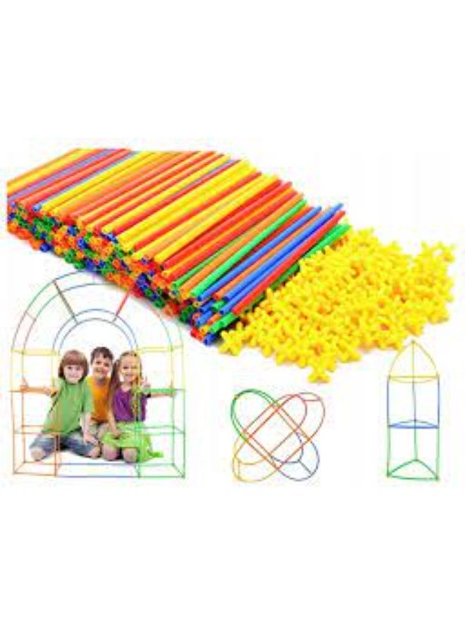 Clicko DIY building blocks Multi-Color Construction Blocks Straws Sticks Tubes 300 Pieces - Image 2