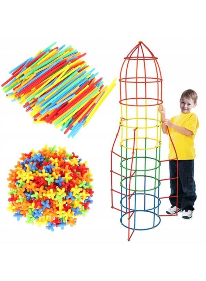Clicko DIY building blocks Multi-Color Construction Blocks Straws Sticks Tubes 300 Pieces - Image 3
