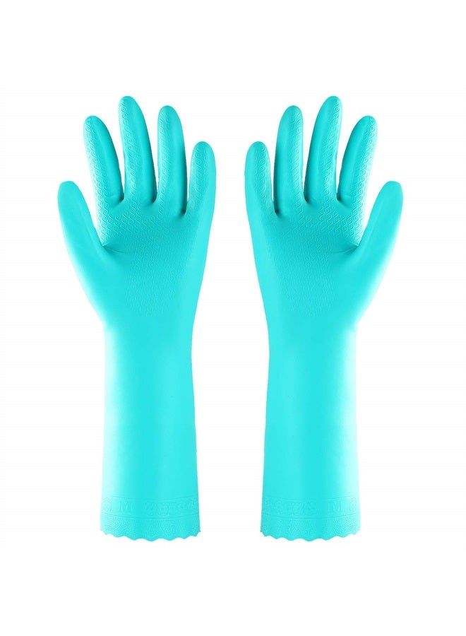 Elgood Reusable Dishwashing Cleaning Gloves with Latex free, Cotton lining,Kitchen Gloves 2 Pairs,Purple+blue Medium - Image 2
