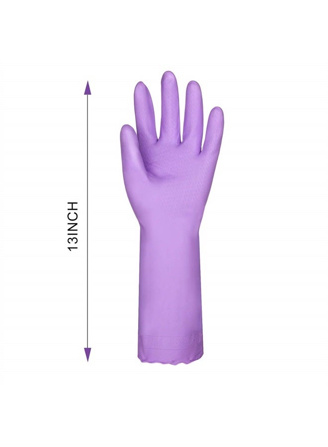 Elgood Reusable Dishwashing Cleaning Gloves with Latex free, Cotton lining,Kitchen Gloves 2 Pairs,Purple+blue Medium - Image 5