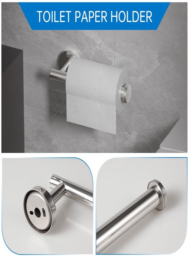 SOLVEX Brushed Bathroom Hardware Set, 5 Pieces Bathroom Accessories Set,Stainless Steel 16 Inch Bath Towel Bar Set Wall Mounted,Robe Towel Hooks, Toilet Paper Holder,Towel Racks for Bathroom SP-60008-2 - Image 4