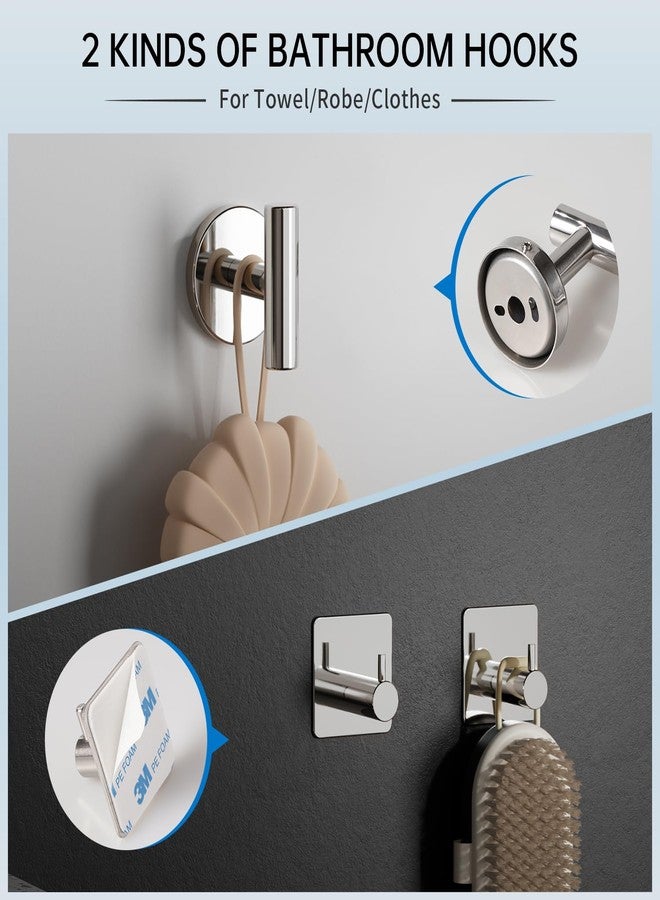 SOLVEX Brushed Bathroom Hardware Set, 5 Pieces Bathroom Accessories Set,Stainless Steel 16 Inch Bath Towel Bar Set Wall Mounted,Robe Towel Hooks, Toilet Paper Holder,Towel Racks for Bathroom SP-60008-2 - Image 5
