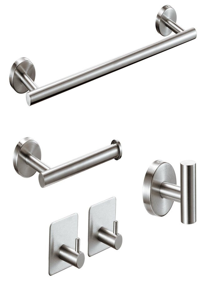 SOLVEX Brushed Bathroom Hardware Set, 5 Pieces Bathroom Accessories Set,Stainless Steel 16 Inch Bath Towel Bar Set Wall Mounted,Robe Towel Hooks, Toilet Paper Holder,Towel Racks for Bathroom SP-60008-2 - Image 1