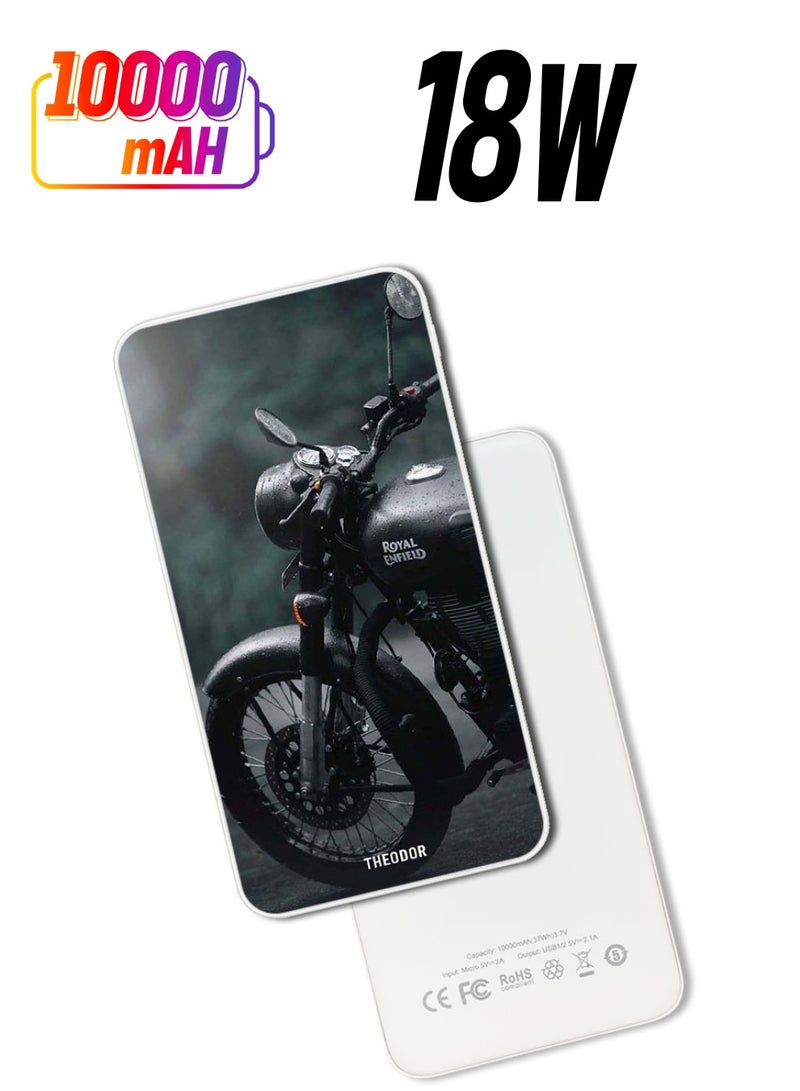Theodor 10,000 mAh Super Fast Charging Ultra Compact Power Bank with Quick Charge & Power Delivery, Portable Charger For iPhone and Android Motorbike  - Image 1