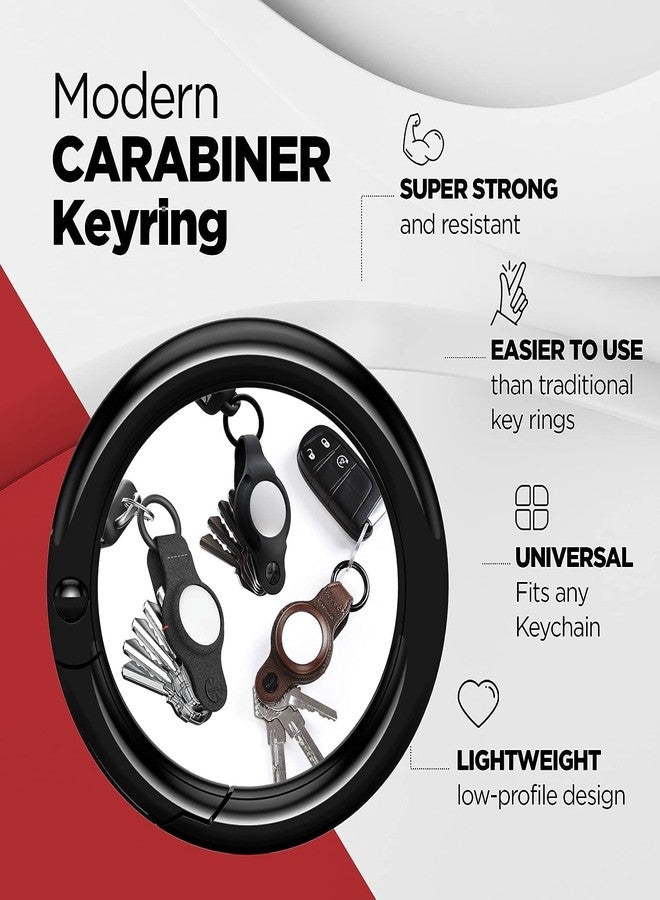 كي سمارت حامل مفاتيح KeySmart AirTag، متوافق مع حامل Apple AirTag، منظم مفاتيح، حافظة لسلسلة مفاتيح Air Tag، حلقة مفاتيح - (حتى 5 مفاتيح، جلد نباتي أسود، لا تشمل بطاقات Air Tag) - Image 5