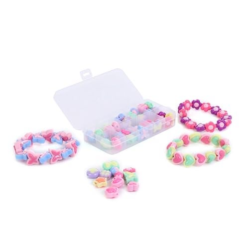 Ambitieux DIY Bracelet Making Kit for Girls – 12 Types Colorful Beads with Charms, Elastic Thread, Earrings, Clasps & Rings – Jewellery Craft Kit for Kids, Birthday Return Gift, Rakhi Special Set for 2 3 4 5 6 7 8 9 10 years (BIG beads) - Image 5