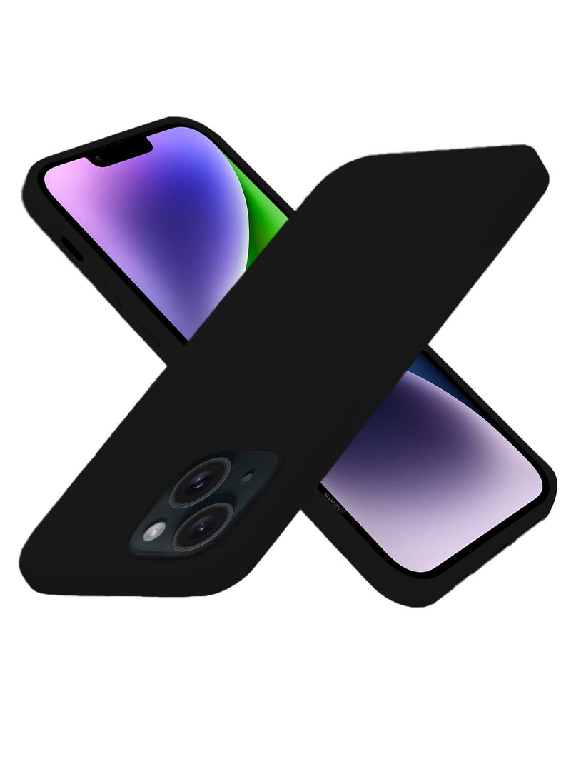 CATANES Silicone Case Cover for Apple iPhone 14 Plus, Slim Protective Cover with Microfiber Lining, Drop Protection - Black - Image 3