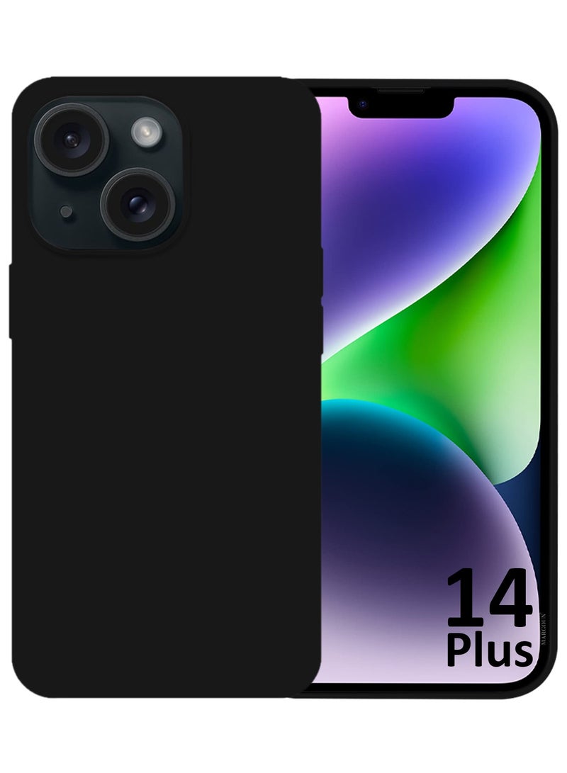 CATANES Silicone Case Cover for Apple iPhone 14 Plus, Slim Protective Cover with Microfiber Lining, Drop Protection - Black - Image 2