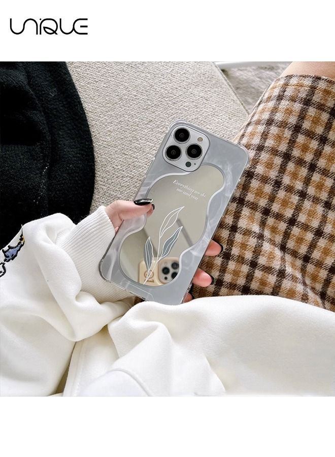 يونيك مرآة ورقة لحالة هاتف iPhone 14Pro Max ، غطاء تصميم خلفي مرآة جميل مقاوم للصدمات ، غطاء هاتف مرآة واقية نحيف ل iPhone 14Pro Max - Image 4