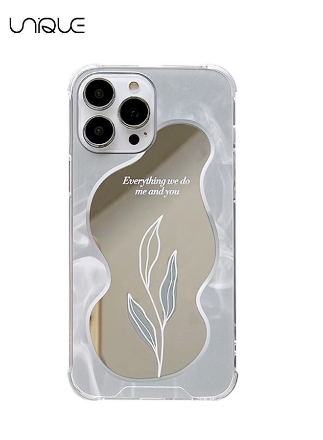 يونيك مرآة ورقة لحالة هاتف iPhone 14Pro Max ، غطاء تصميم خلفي مرآة جميل مقاوم للصدمات ، غطاء هاتف مرآة واقية نحيف ل iPhone 14Pro Max - Image 1