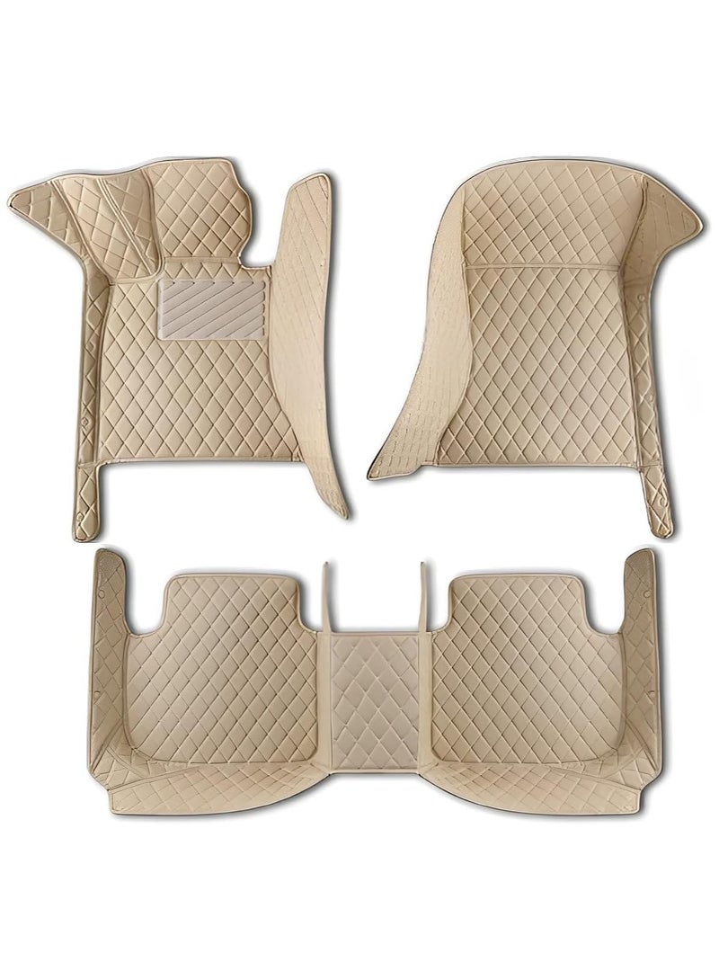 WINCA Car Floor Mats Compatible With Toyota Land Cruiser 2010 - 2014 PVC Leather Floor Mat Non-slip Foot Mats Weather Color Available (Beige)  - Image 1