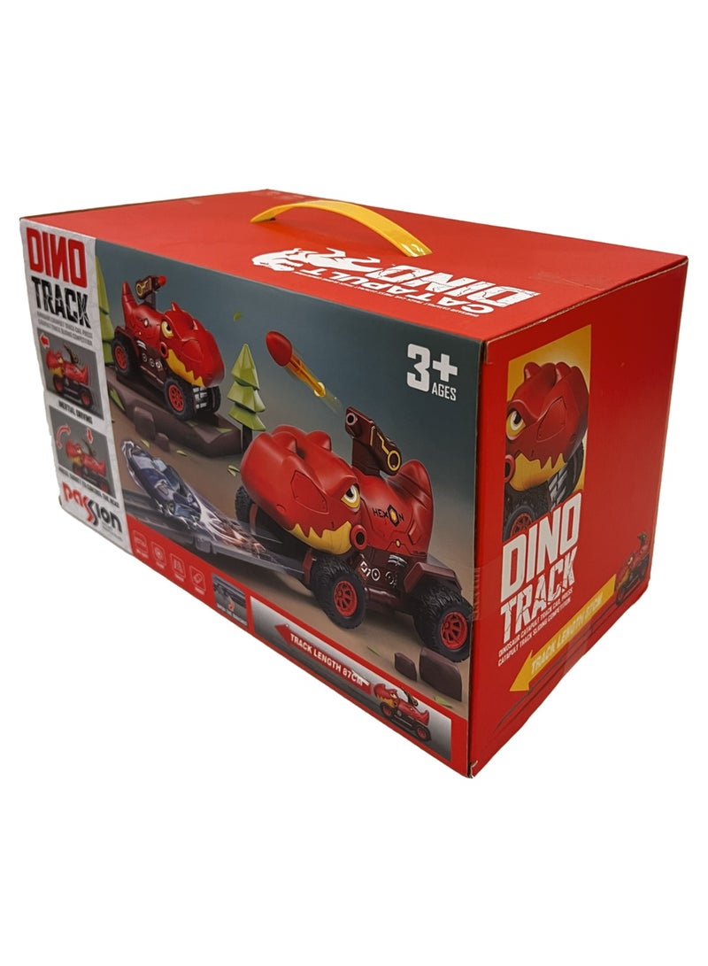 mibo Dinosaur Track Play Set with Mini Metal Cars - Image 3