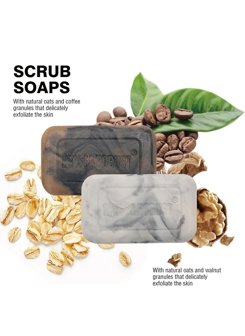 Rinse & Robust Rinse & Robust Mens Soaps 4Pcs Natural Mens Bar Soap Cleansing Soap Bar Set Gift for Men Exfoliating & Moisturizing Luxury FACE BODY HAND SHAVE 4 In 1 All Skin Type |5.3 oz of 4 Bars  - Image 2