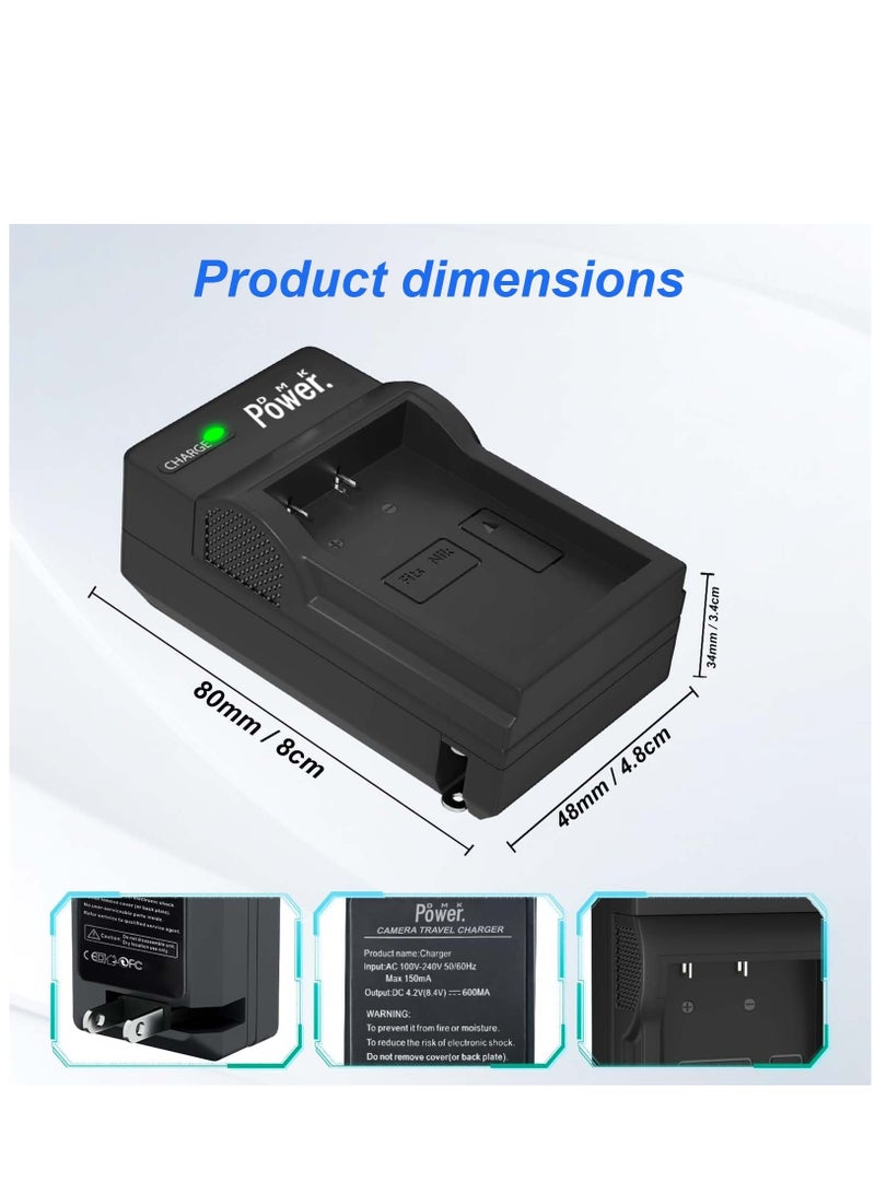 DMK Power TC600E Travel Battery Charger Compatible with Sony NP-F970/NP-F960/ NP-F770/NP-F570 NP-F330/FM50 etc. - Image 2