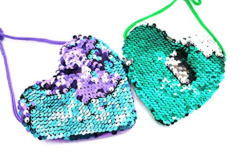 ZGMYC (Pack of 2, Little Girls Glitter Reversible Sequins Crossbody Purse Mini Shoulder Bag Satchel - Image 2