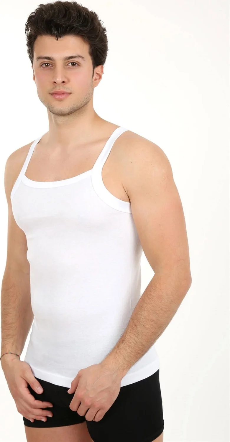 اكبينيز Men's Thick Strap Lycra Undershirt 21001