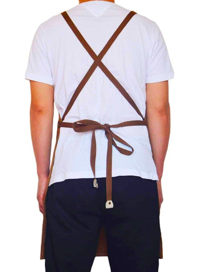 Chase Up Chef Apron, Waterdrop Resistant Cotton Canvas Cross Back Adjustable Apron, M-XXL - Image 3