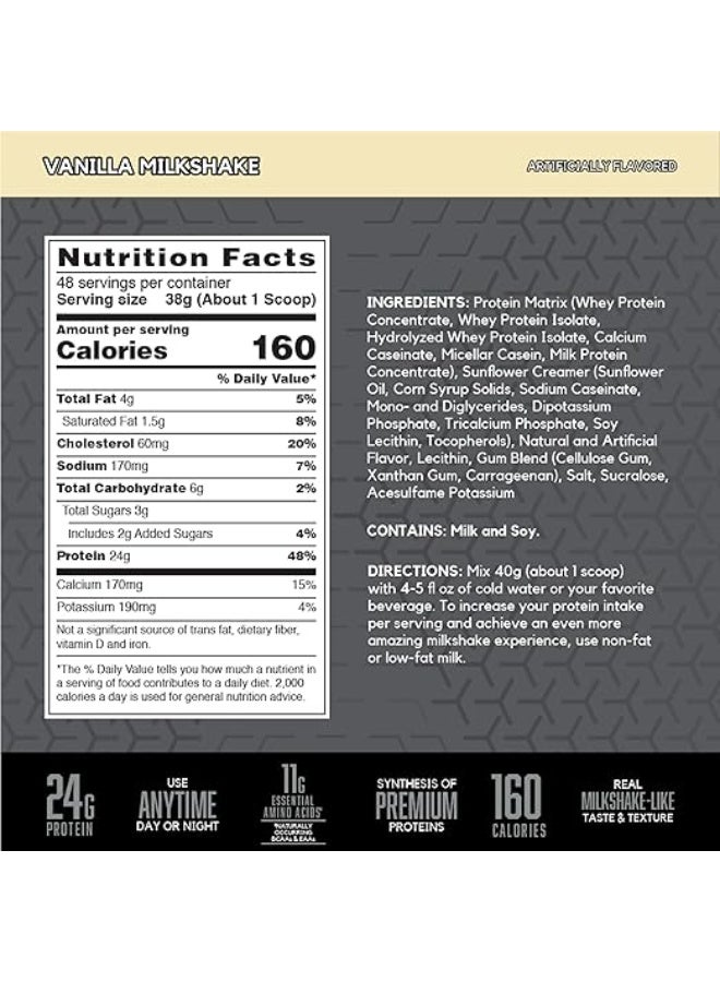 BSN SYNTHA-6 Edge Protein Powder, Vanilla Protein Powder with Hydrolyzed Whey, Micellar Casein, Milk Protein Isolate, Low Sugar, 24g Protein, Vanilla Milkshake, 48 Servings - Image 2