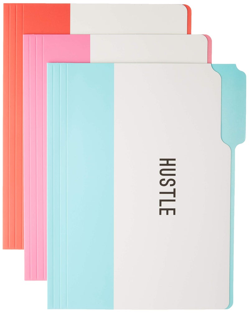 Graphique Hustle File Folder Set File Set Includes 9 Folders and 3 Unique Sassy Designs Printed on Durable TripleScored Coated Cardstock 1175 x 95